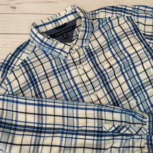 TOMMY HILFIGER Long Sleeve Button Front Plaid Shirt Youth Size XL (20)